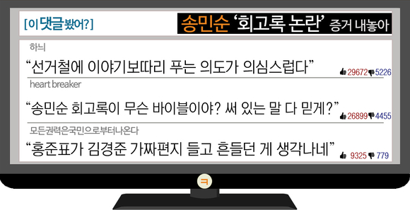 [이댓글봤어?] 송민순 ‘회고록 논란’ 증거 내놓아…네티즌 “의도 궁금해”