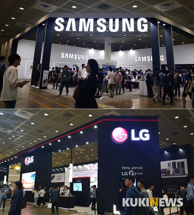 [월드IT쇼] ‘미래사회’ KT vs ‘스마트홈’ SKT…삼성-LG, 전략폰 홍보 집중