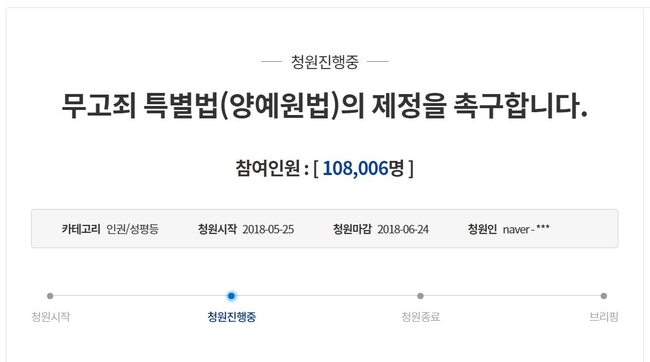“무고죄 특별법, 양예원법 제정해달라”…靑 청원 10만명 넘어