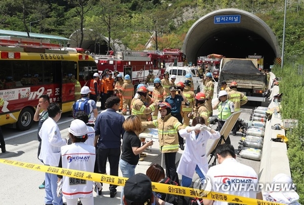 울산~포항고속도로 터널 화재, 23명 부상…시민의식으로 큰 피해 막아