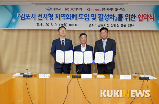 김포시, 전국 최초 전자 지역화폐 발행 MOU 체결