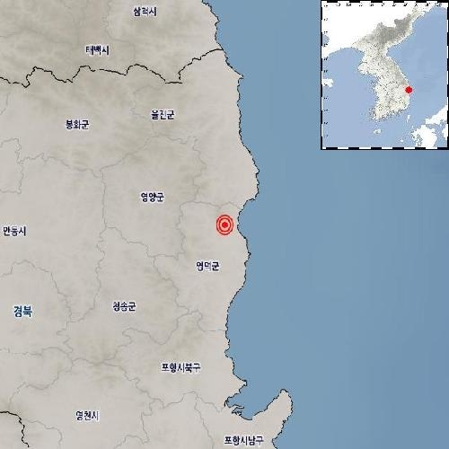 경북 영덕 북쪽서 규모 2.1 지진…기상청 “피해 없을 듯”