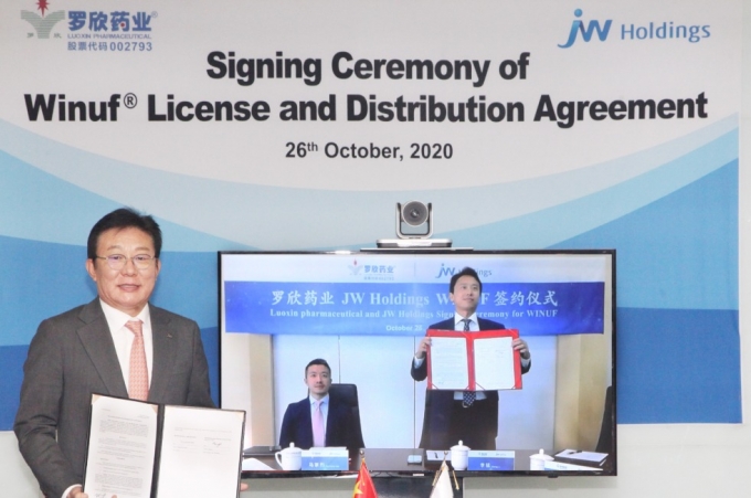 JW홀딩스, 중국 뤄신과 위너프 독점 기술수출 및 공급 계약