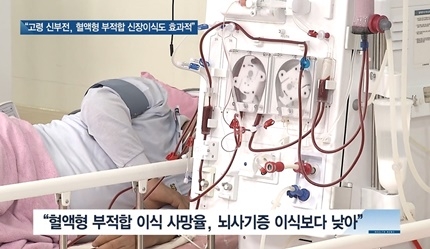 [쿠키건강뉴스] “고령 신부전 환자, 혈액형 안 맞는 신장이식도 효과적”