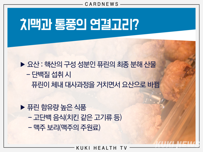 더위 해소에 ‘치킨+맥주’?  ‘통풍’에 치명적