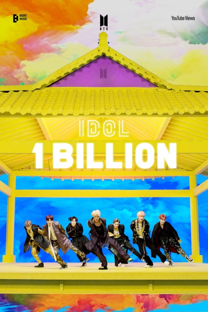 BTS, ‘IDOL’ 10억 뷰 돌파…자체 통산 6번째