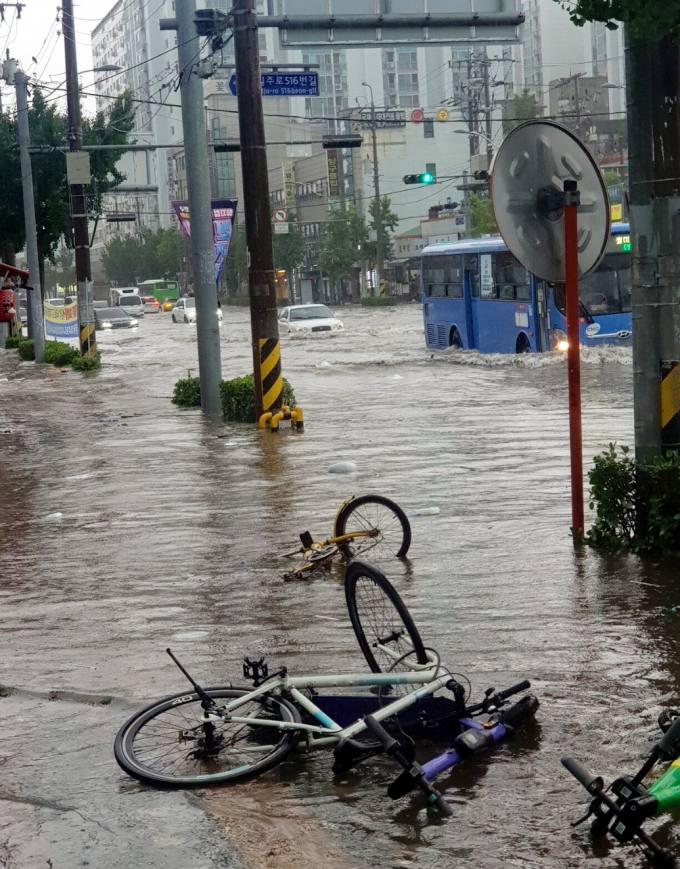 도로 잠기고, 가로수 넘어지고…인천 폭우 피해 급증