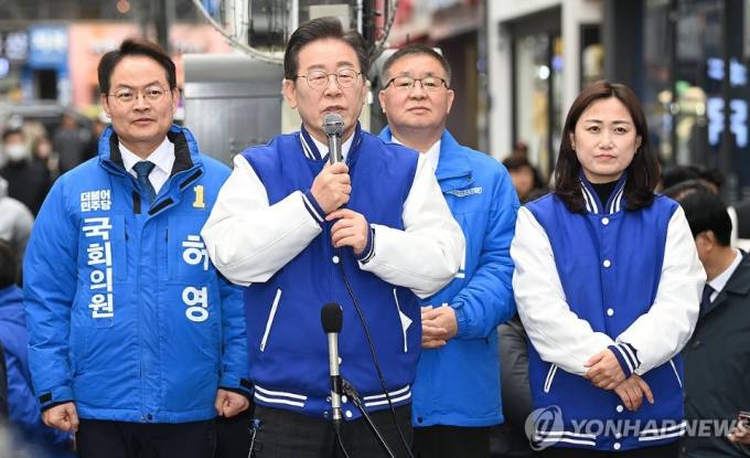 이재명, 강원권 총선 후보자 지지 호소…“평화가 경제다”