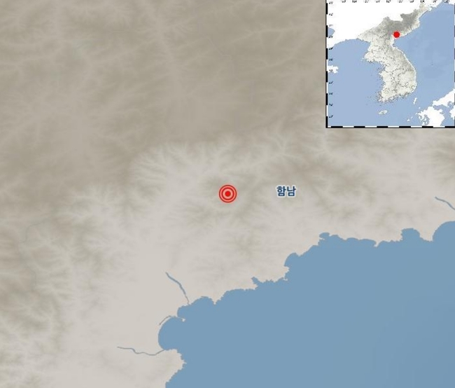 북한, 함경남도 신흥 규모 2.8 지진 발생