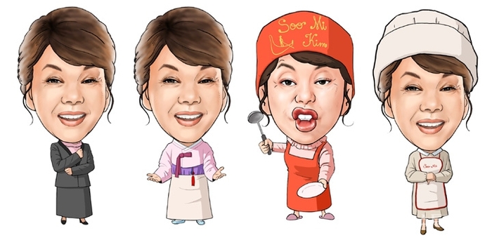 신안군이 사용할 김수미씨 각종 케리커쳐