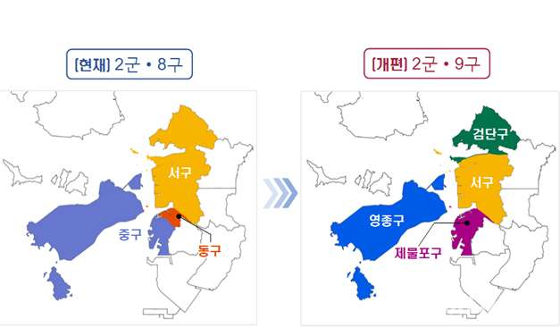 인천시, 새로운 행정체제 2군·9구 출범 사전 준비작업 돌입