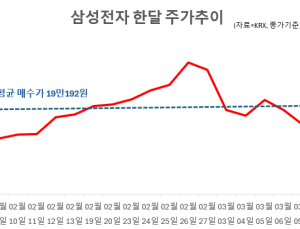19만원에 올라탄 삼전…고점 물린 개미, 한 달 만에 -8%