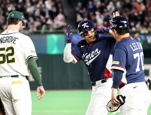 김도영 적시타로 ‘5점 차 조건’ 회복…한국, 호주에 6-1 리드 [WBC]