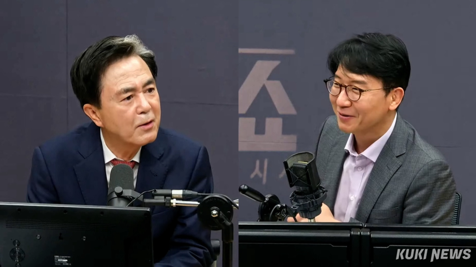 김태흠 국민의힘 충남도지사 후보가 14일 SBS 라디오 김태현의 정치쇼에서 답변하고 있다. 김태흠캠프